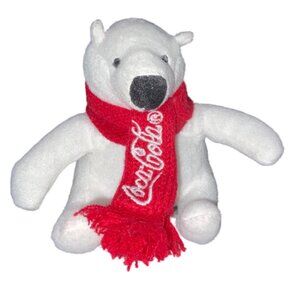 Coca-Cola Polar Bear Plush Toy With Red Scarf 2013 Summit Group Polyester For Ag